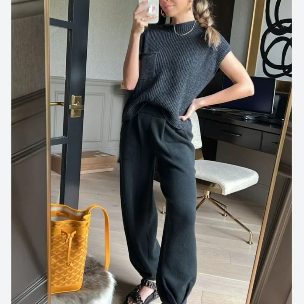 Free People Freya Sweater Set Medium Black Charcoal Combo